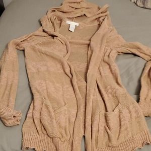 Hooded open sweater